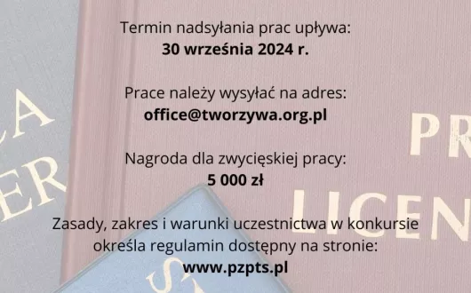 Plakat przedstawiający treść konkursu Polskiego Związku Przetwórców Tworzyw Sztucznych