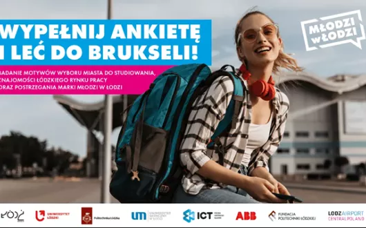 Grafika programu Młodzi w Łodzi zachęcająca do wypełnienia ankiety