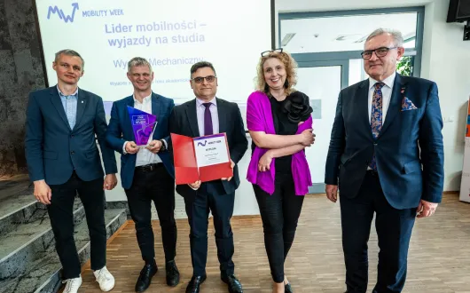 Władze Uczelni podczas gali Liderów Mobilności PŁ
