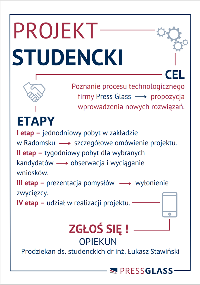 Plakat informujący o projekcie studenckim