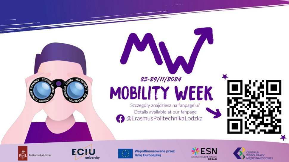 Plakat Mobility Week - wydarzenie promujące mobilność ogólnouczelnianą