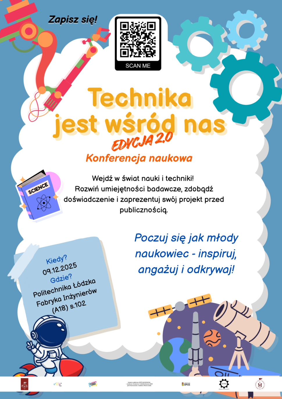 Plakat informujący o konferencji dla szkół średnich