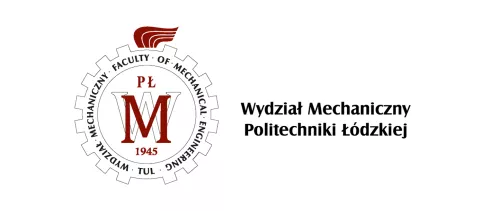 Logo Wydziału Mechanicznego Politechniki Łódzkiej. Napisy w języku polskim i angielskim.