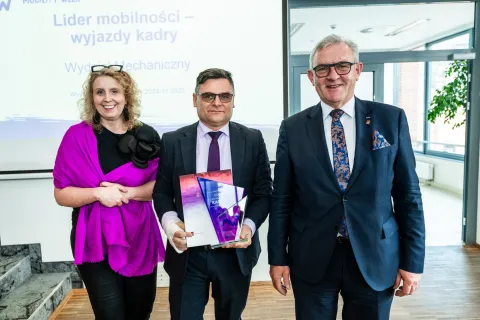 Władze Uczelni podczas gali Liderów Mobilności PŁ