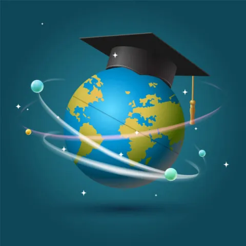 Grafika kuli ziemskiej z biretem