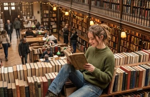 Ludzie w bibliotece 