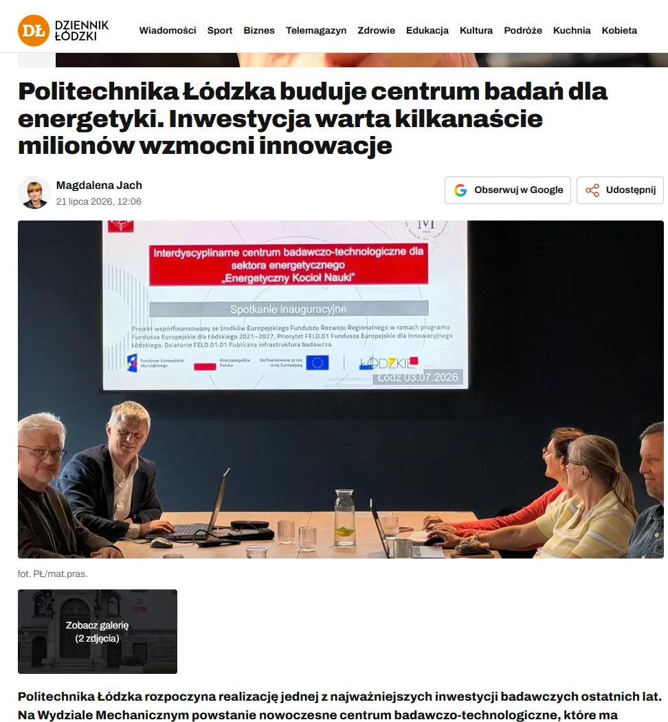 Zrzut ekranu ze strony Dziennik Łódzki