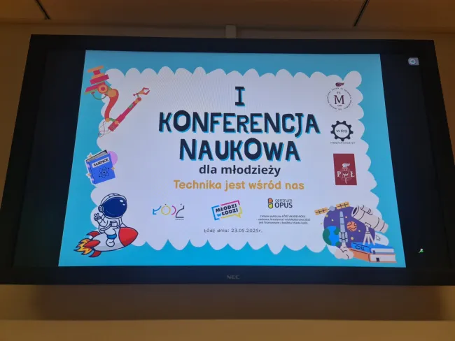 Plakat konferencji naukowej Technika jest wśród nas