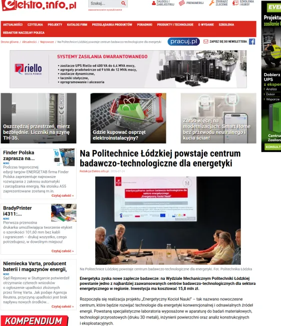 Zrzut ekranu ze strony Elektro.info_.pl